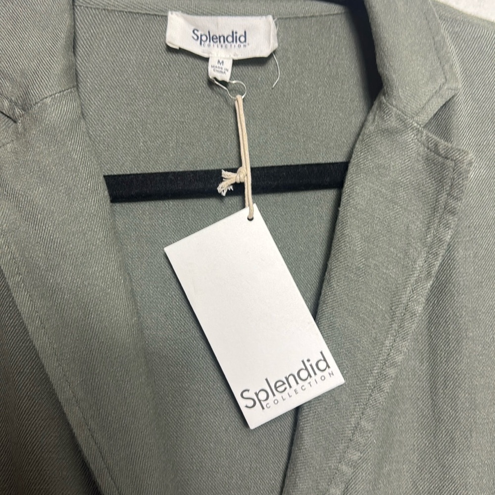 Splendid Soleil Jacket with self tie waist Soft Vintage Olive Green Medium NWT - Picture 8 of 12